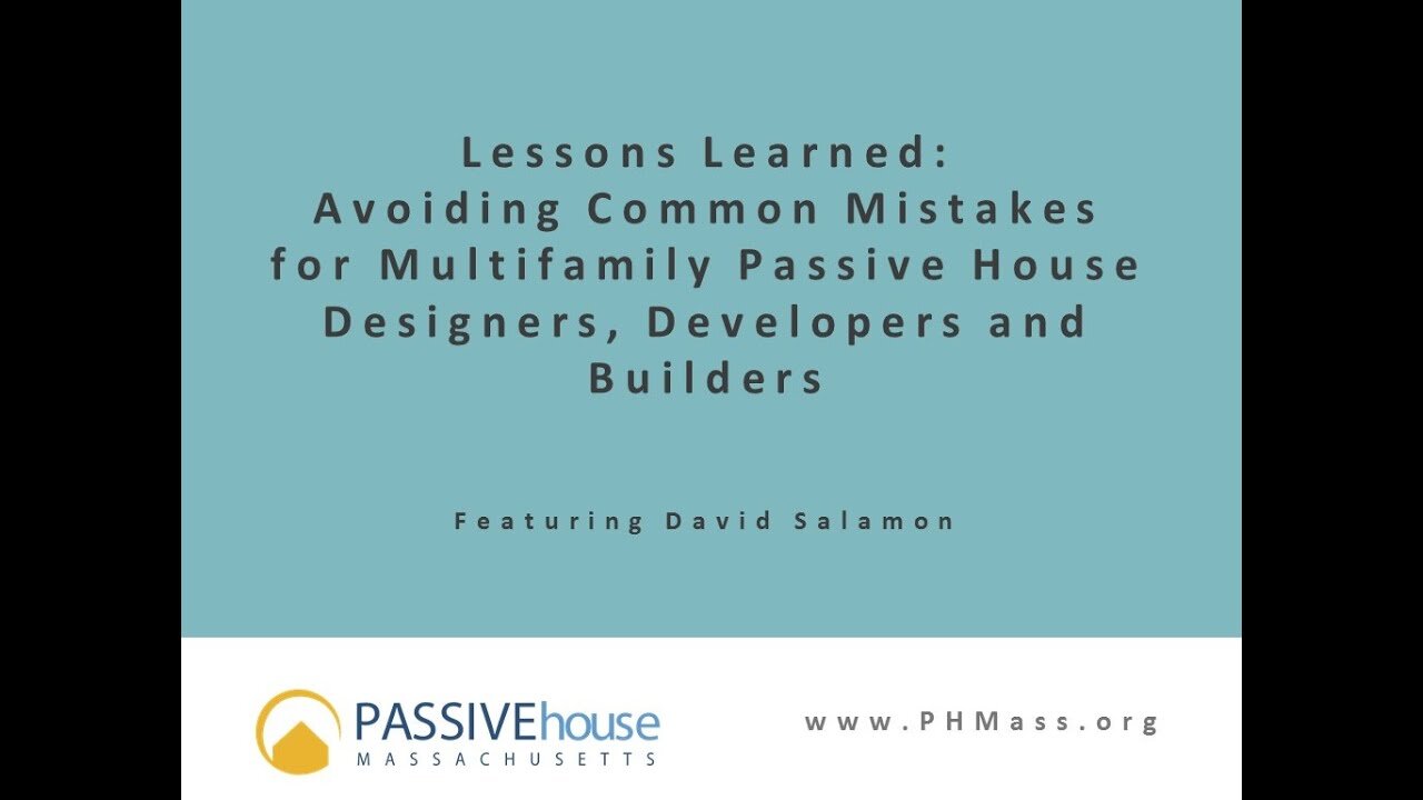 Avoiding Common Mistakes in Multifamily Passive Buildings